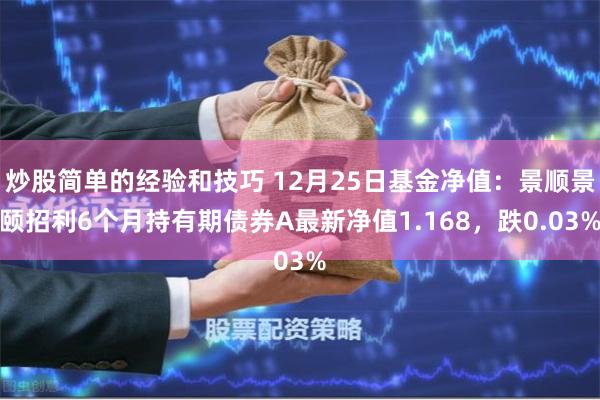 炒股简单的经验和技巧 12月25日基金净值：景顺景颐招利6个